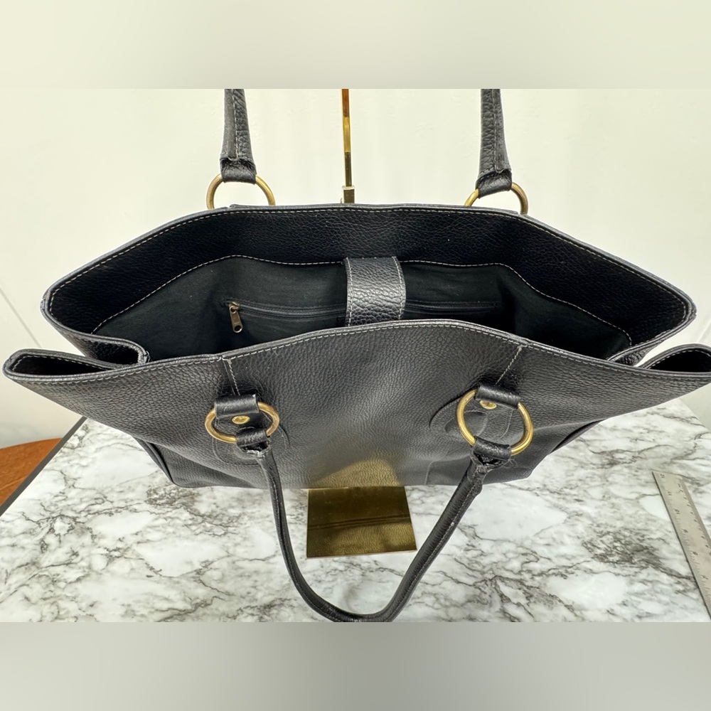 Cristian Genuine Leather Black Tote Bag – Made in Italy - Picture 2 of 10